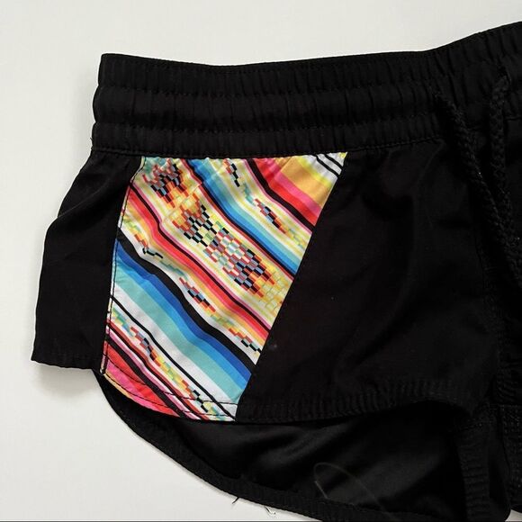 Rip Curl Swim Shorts Black Size M Drawstring Elastic Waist Resortwear Summer - Picture 2 of 9